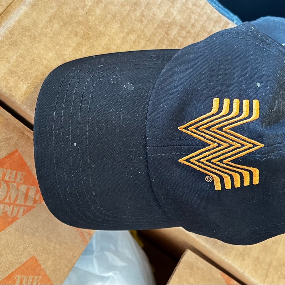 Black Cap with Orange Embroidery
